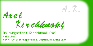 axel kirchknopf business card